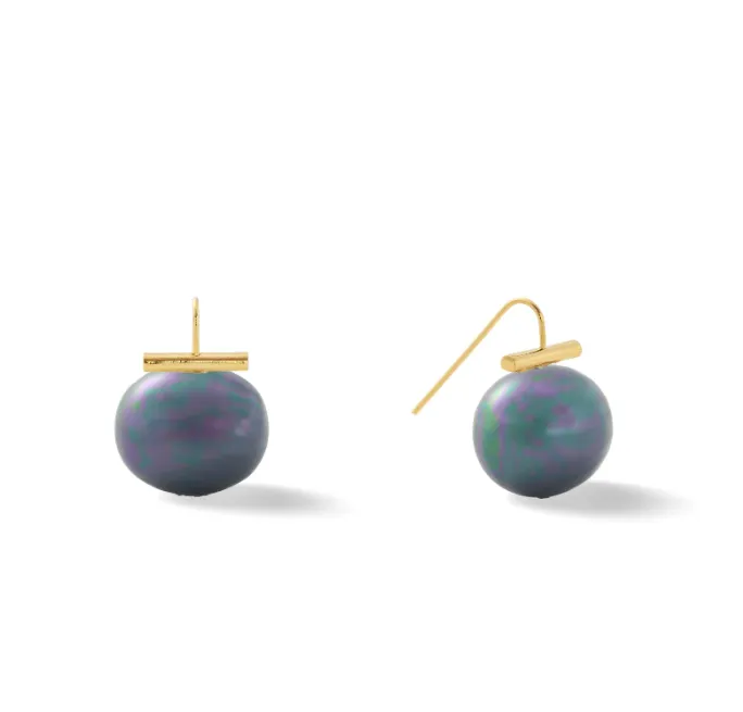 Catherine Canino, Large Pebble Pearl Earrings