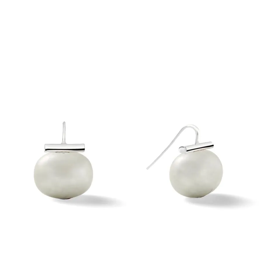 Catherine Canino, Large Pebble Pearl Earrings