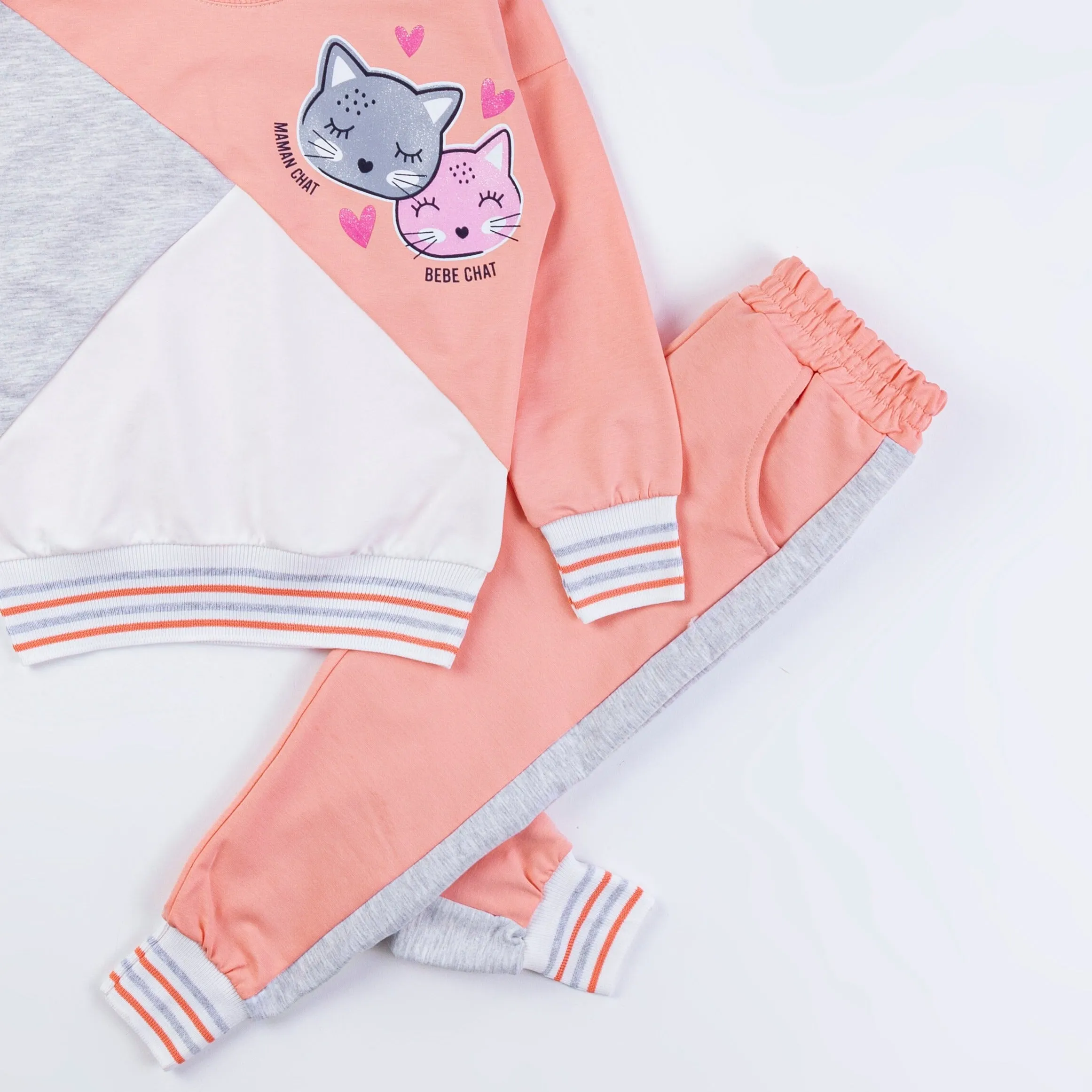 Cathy Cat Girls Casual Joggers Set