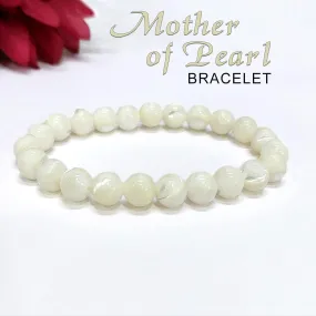 Certified Mother of Pearl 8mm Natural Stone Bracelet