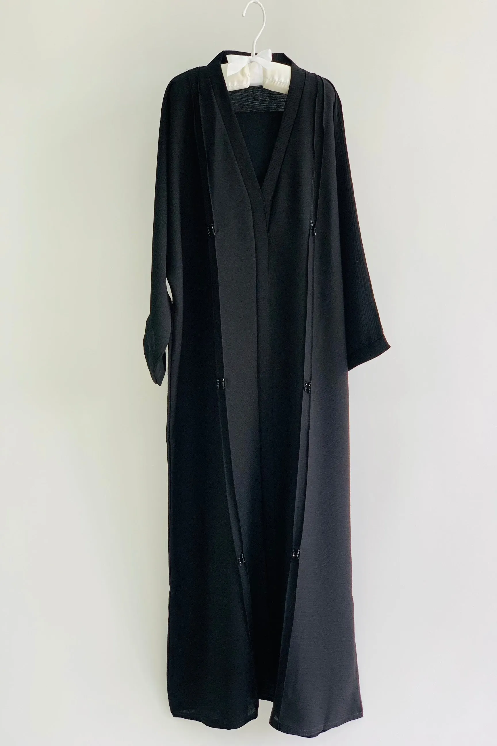 Children Textured Closed abaya- Black