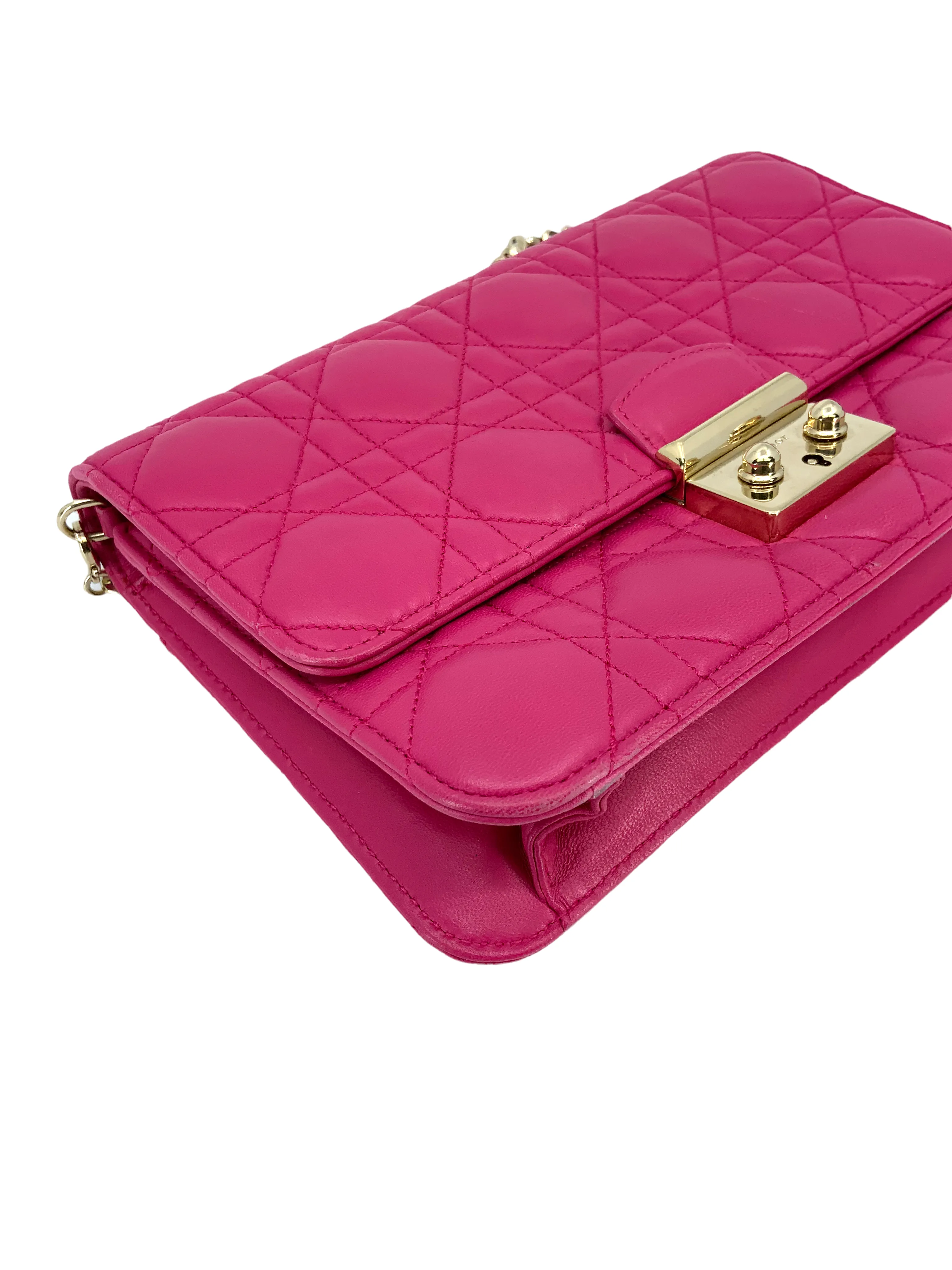 Christian Dior Miss Dior Cannage Quilted Leather Wallet-On-Chain Bag