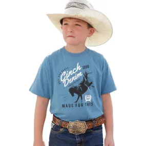 Cinch Youth Boy's Light Blue Made For This Graphic Shirt