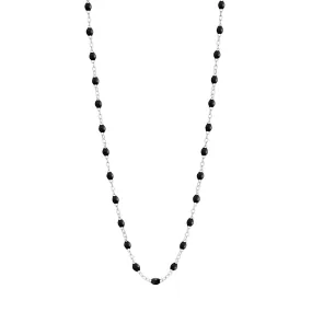 Classic Gigi Black necklace, White Gold, 19.7"