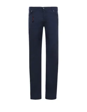 Cotton Silk 5 Pocket Pant | Navy