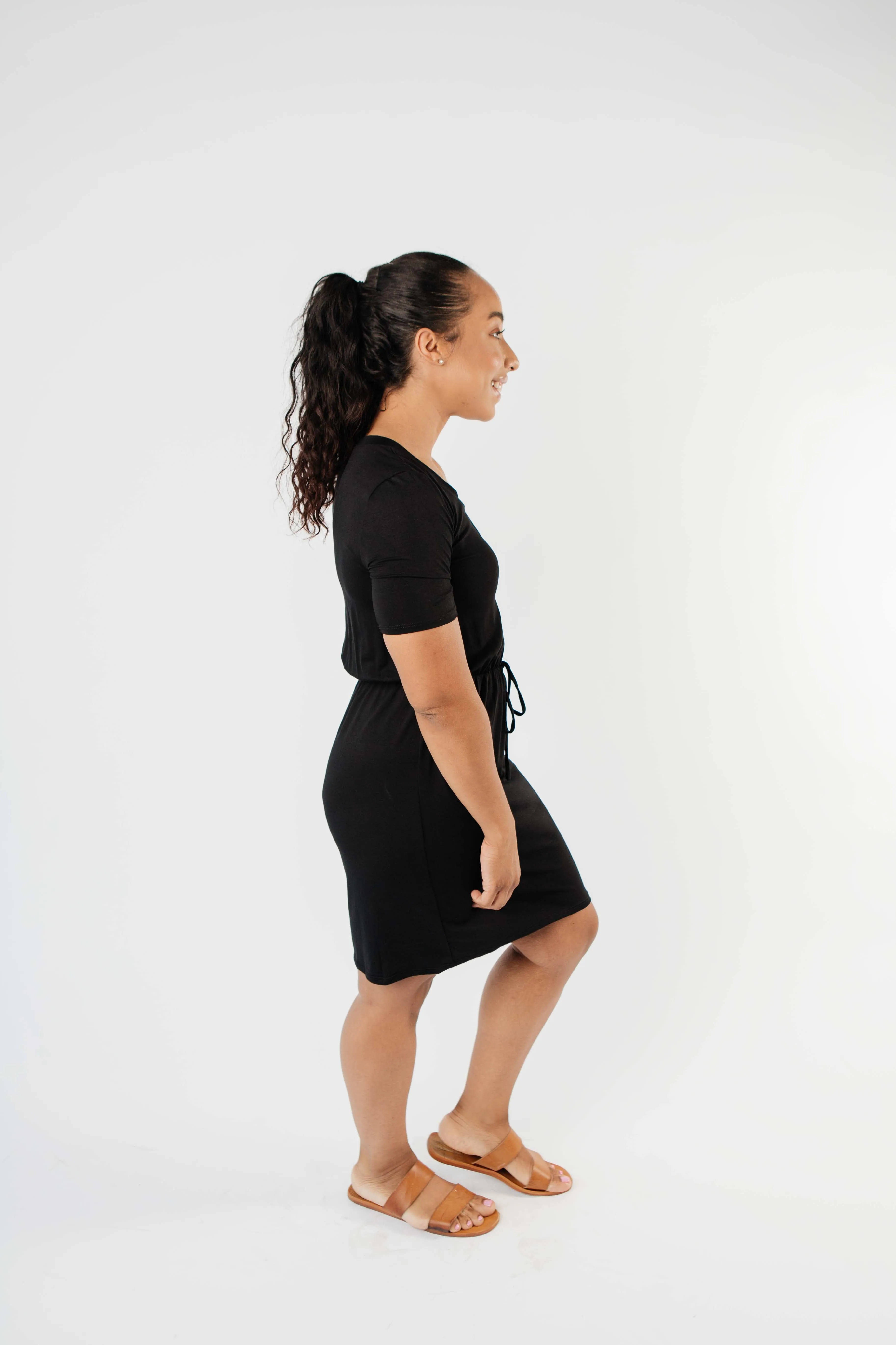 Cute Comfort Dress In Black - On Hand