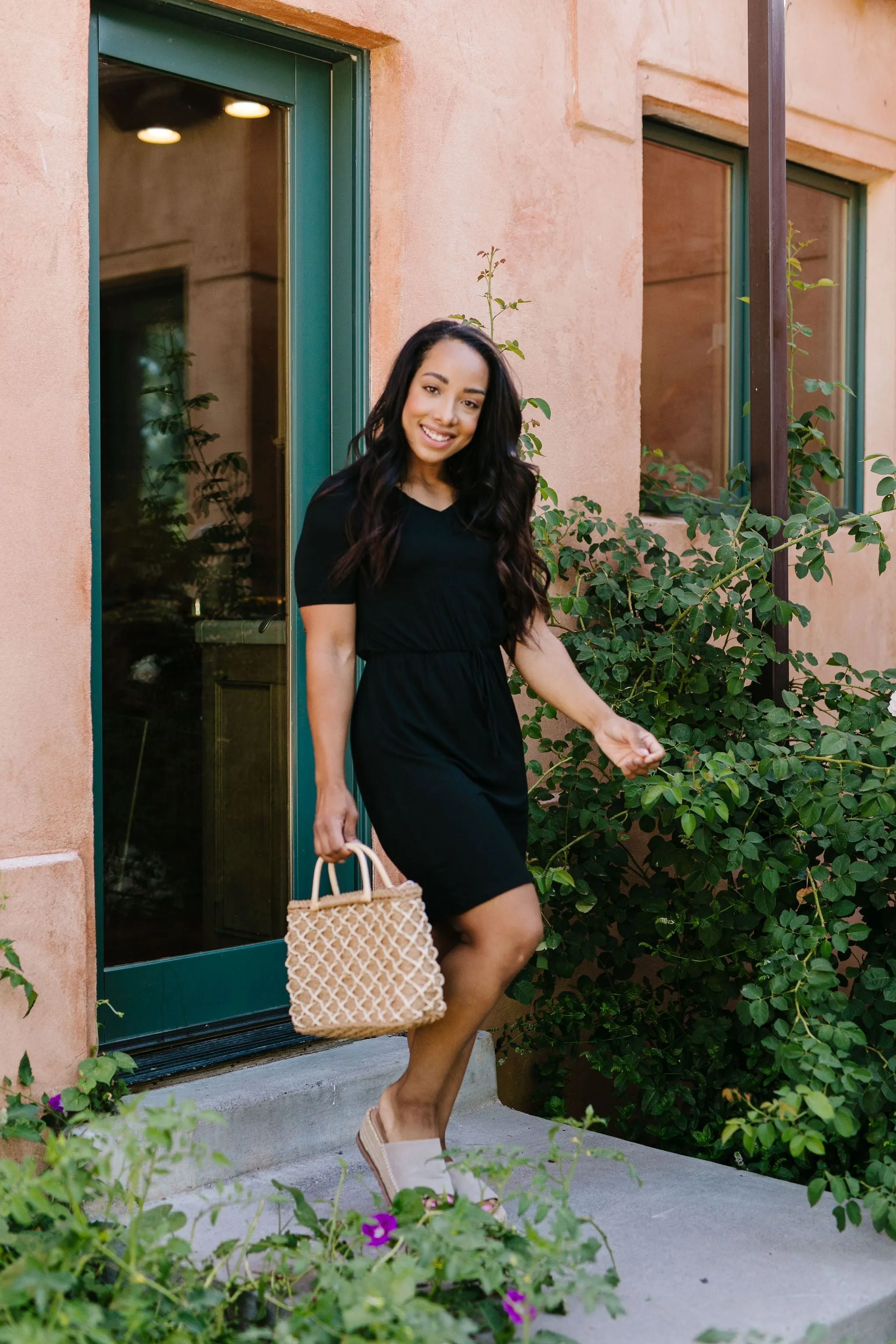 Cute Comfort Dress In Black - On Hand