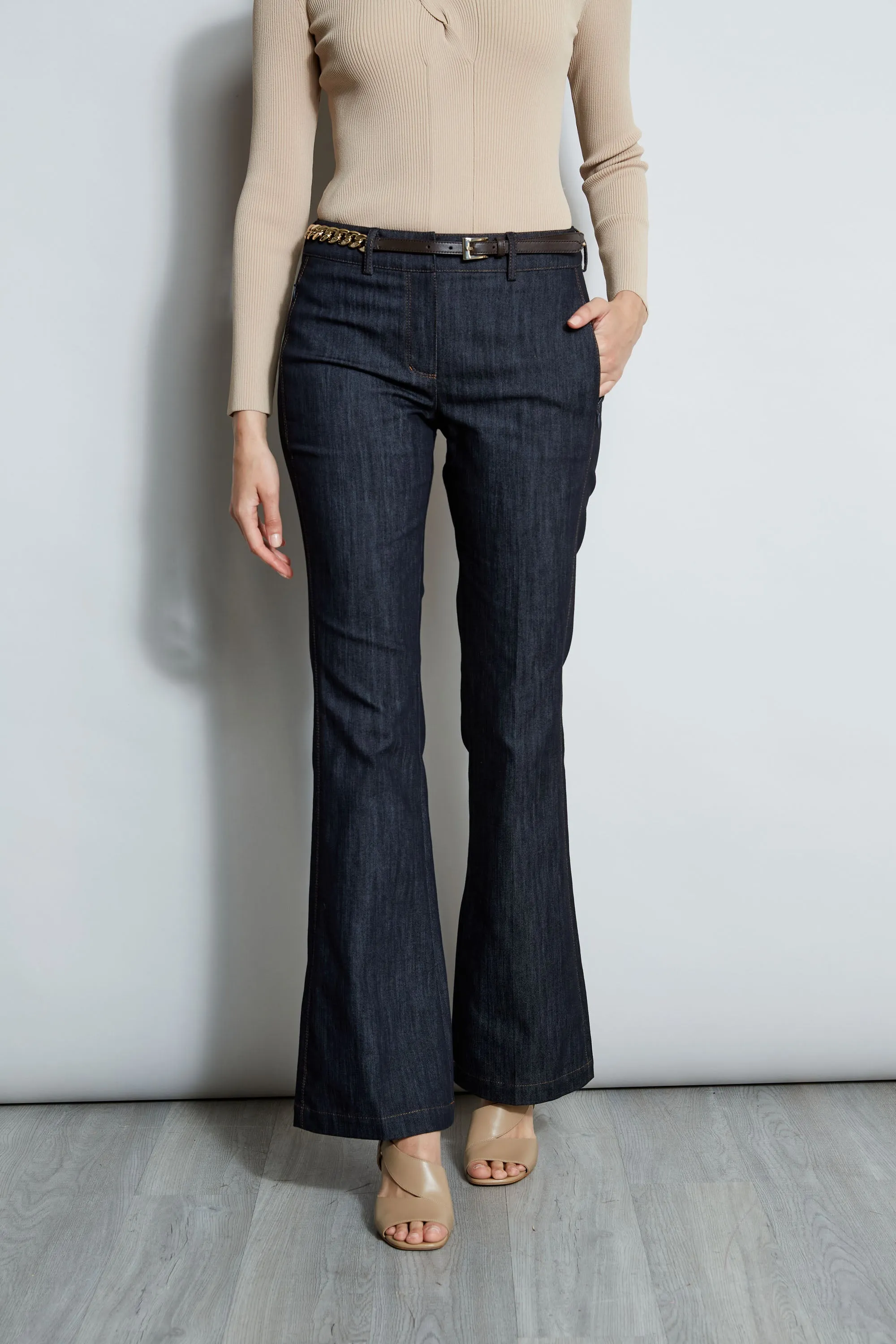 Denim Fit & Flare Pant