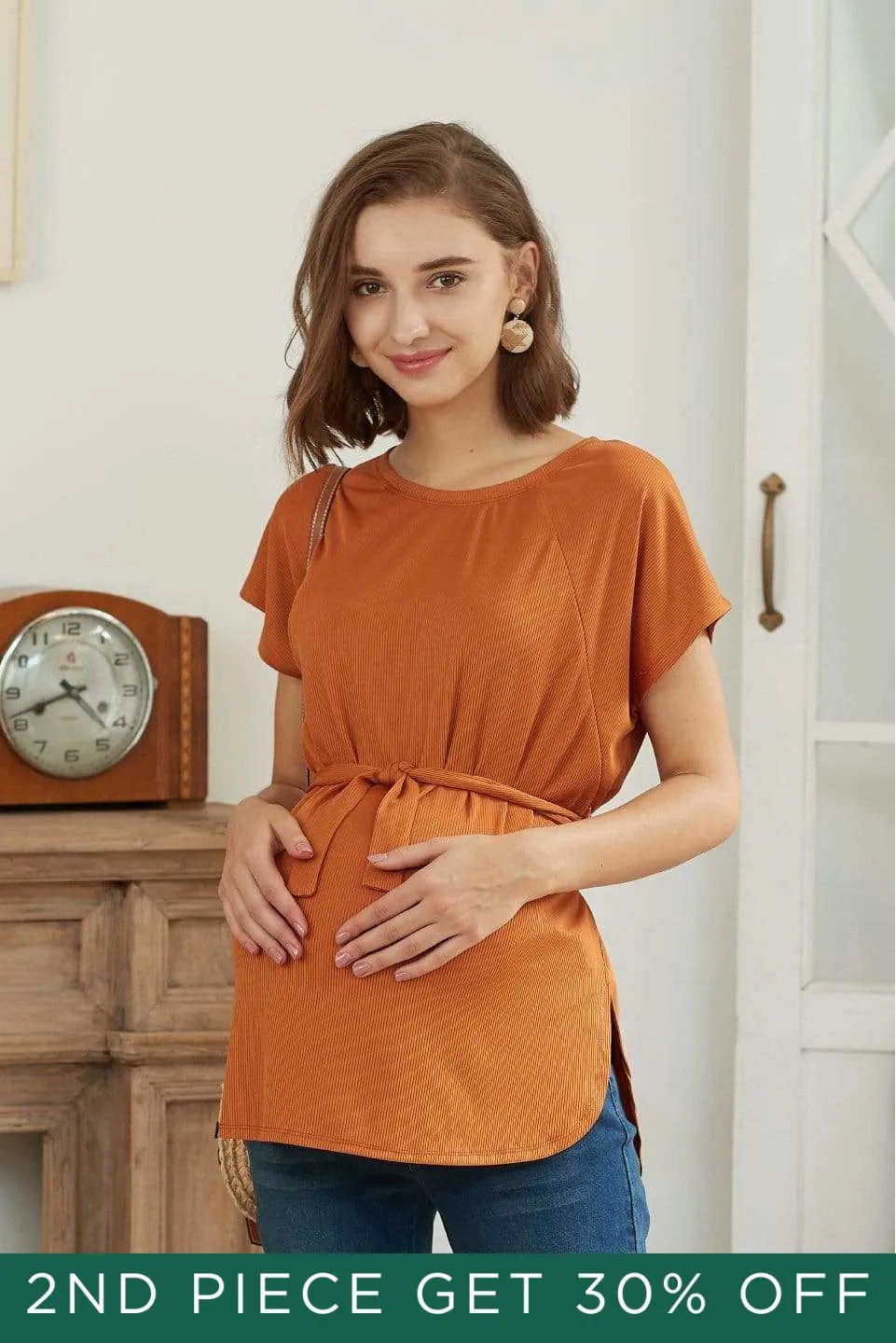 Derika Short Sleeve Nursing Top Marigold