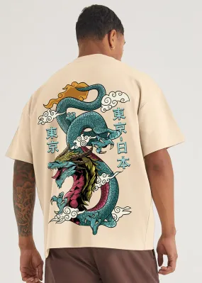 Dragonite Men Oversized Printed T-Shirt