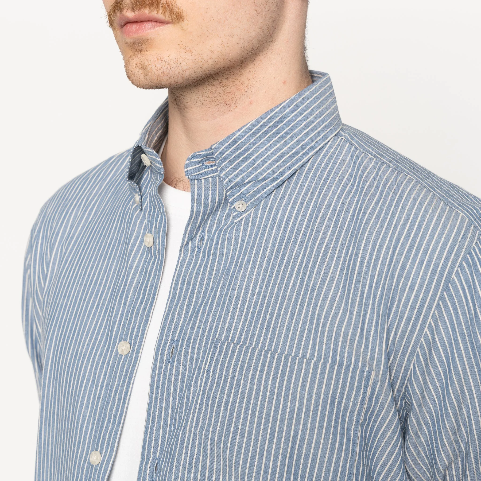 Easy Shirt - Organic Cotton Dobby - Blue