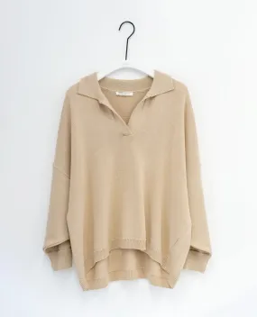 Edith Organic Cotton Jumper in Sand