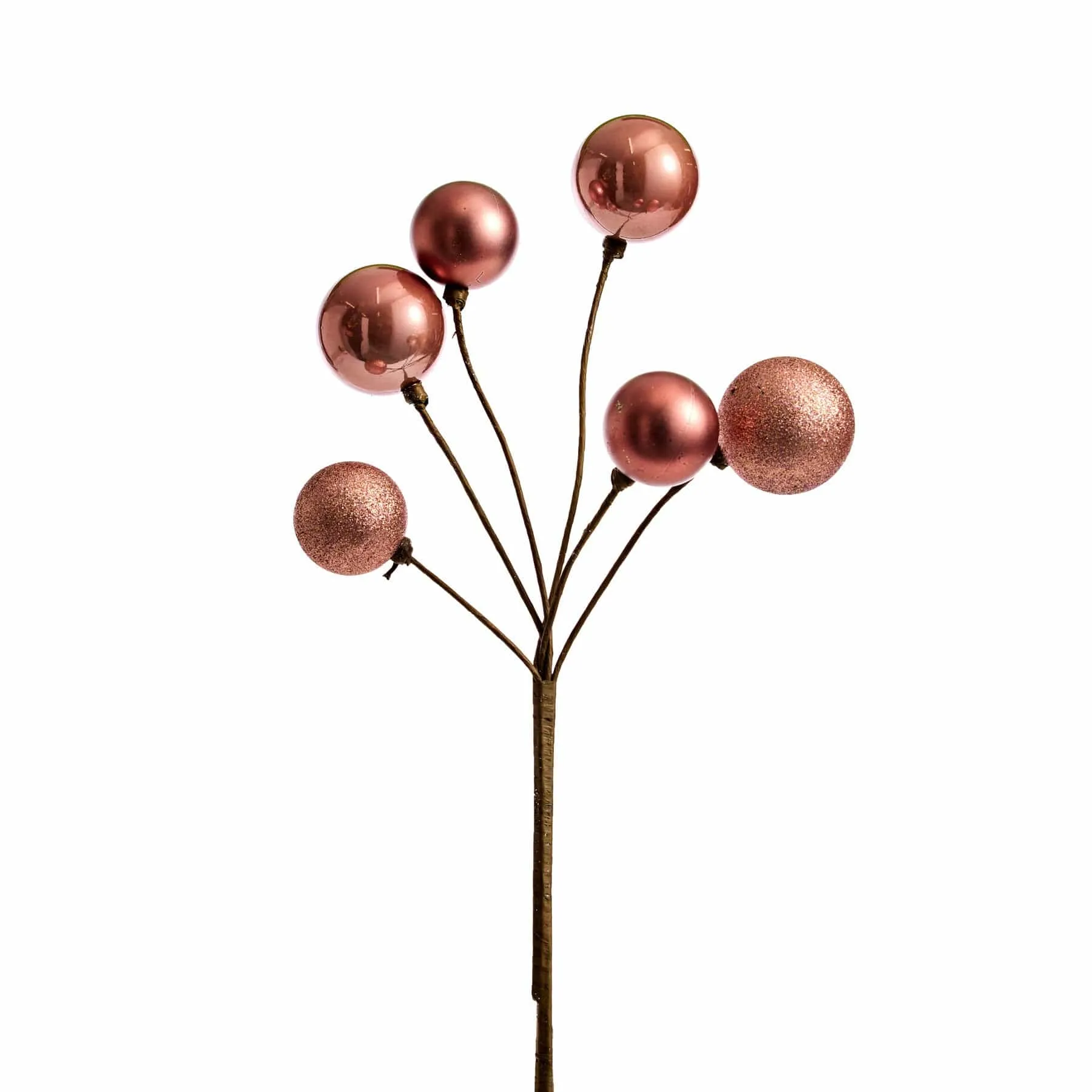 Eggnog (Pink) Bauble Cluster Stem (40cm)