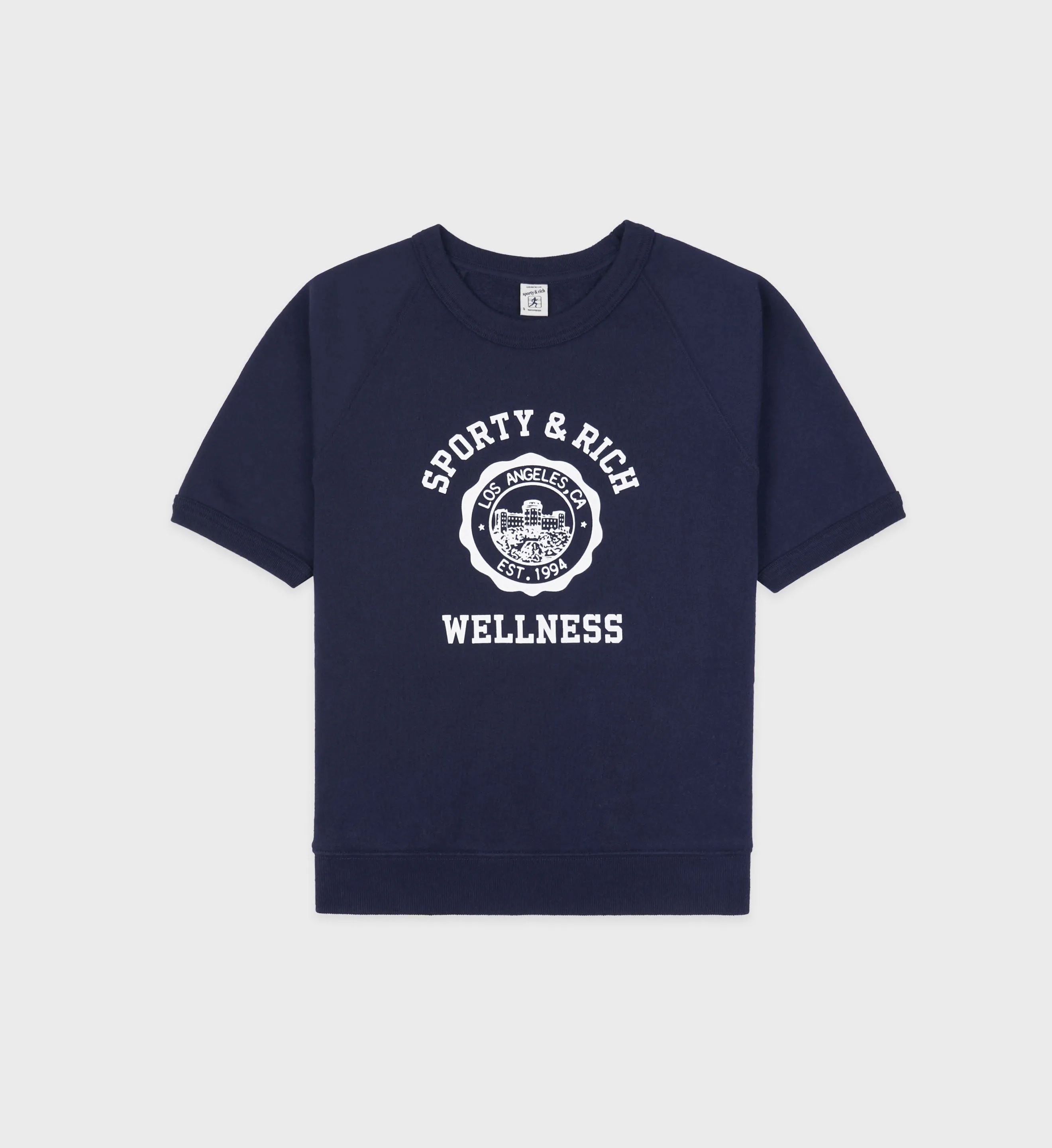 Emblem Short Sleeve Crewneck - Navy/White