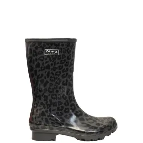 Emma Mid Leopard Women's Rain Boots