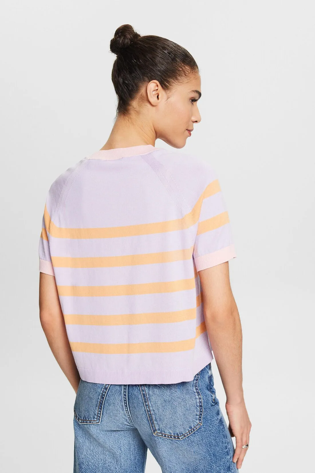 ESPRIT Striped Cotton Top in Lavender