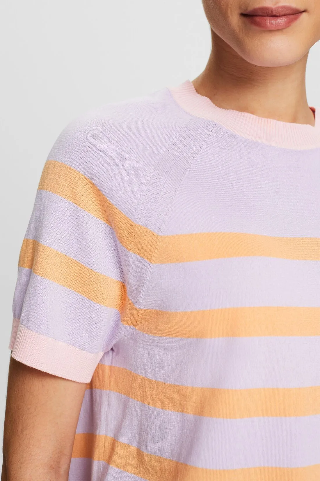 ESPRIT Striped Cotton Top in Lavender