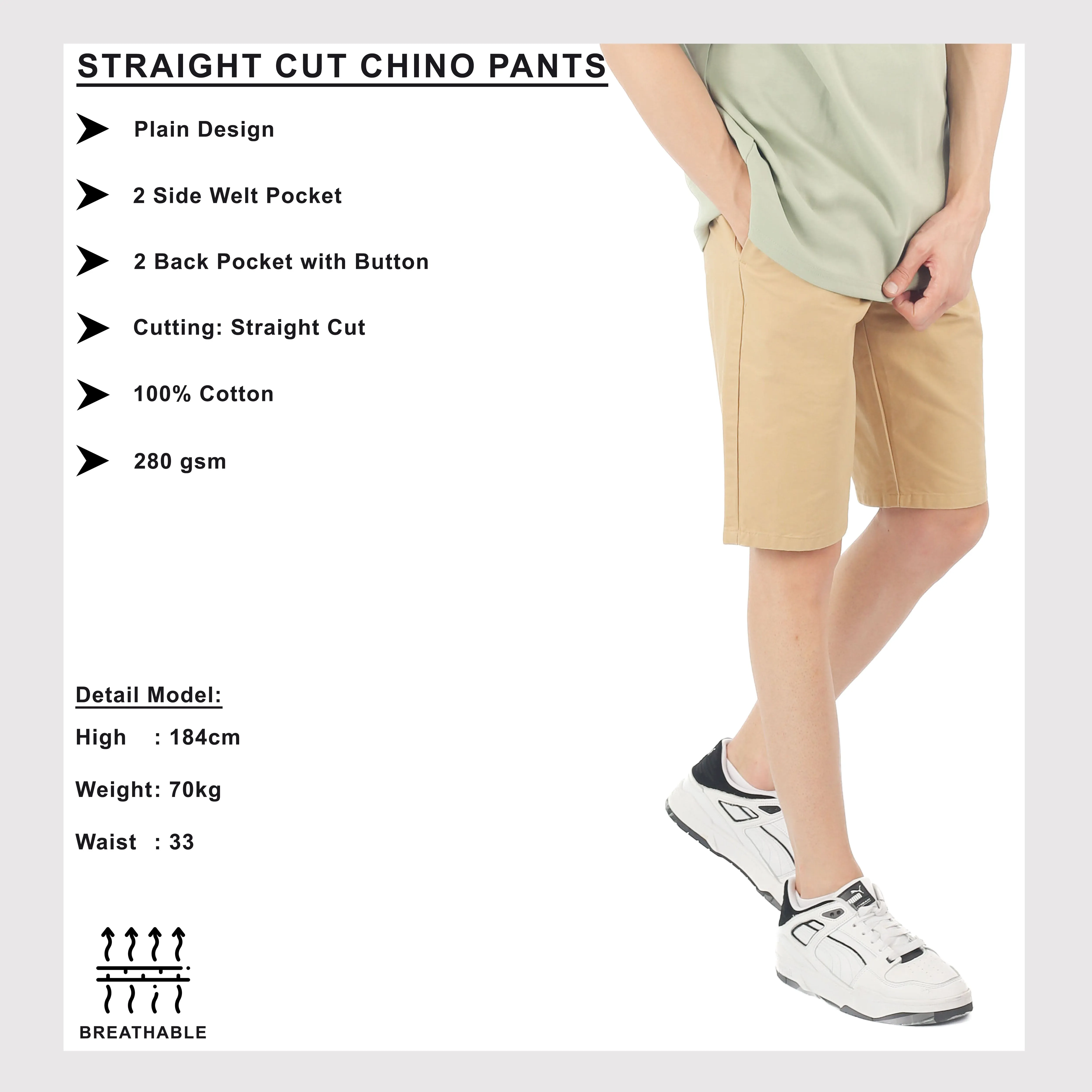 EXHAUST MEN'S CHINO SHORT PANTS [STRAIGHT CUT] 1653