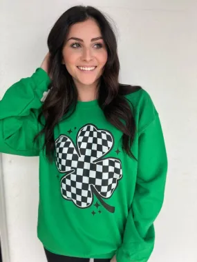 Explore More Collection - Checkered Clover Sweatshirt