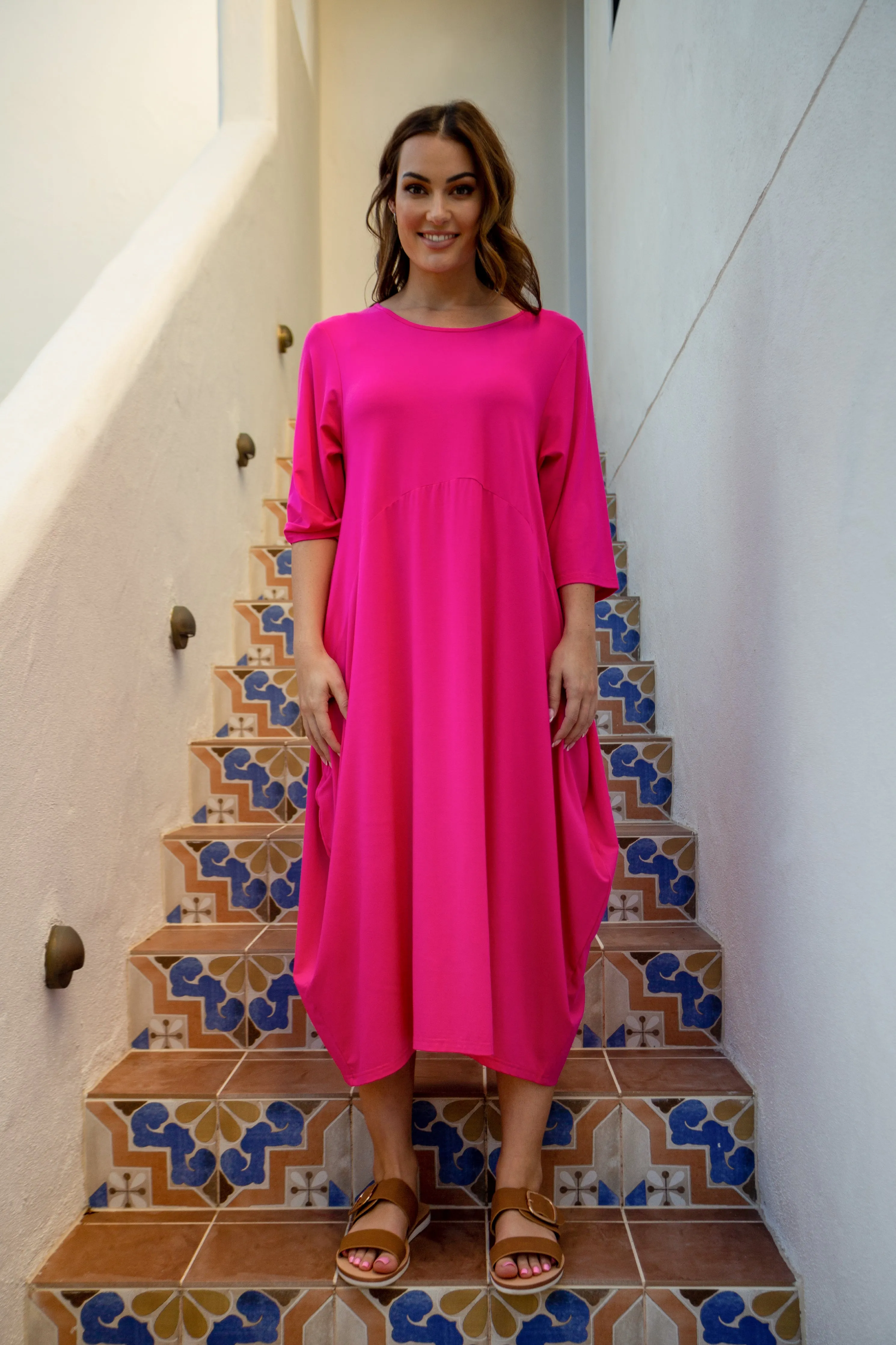 FINAL SALE Alviva Dress in Magenta