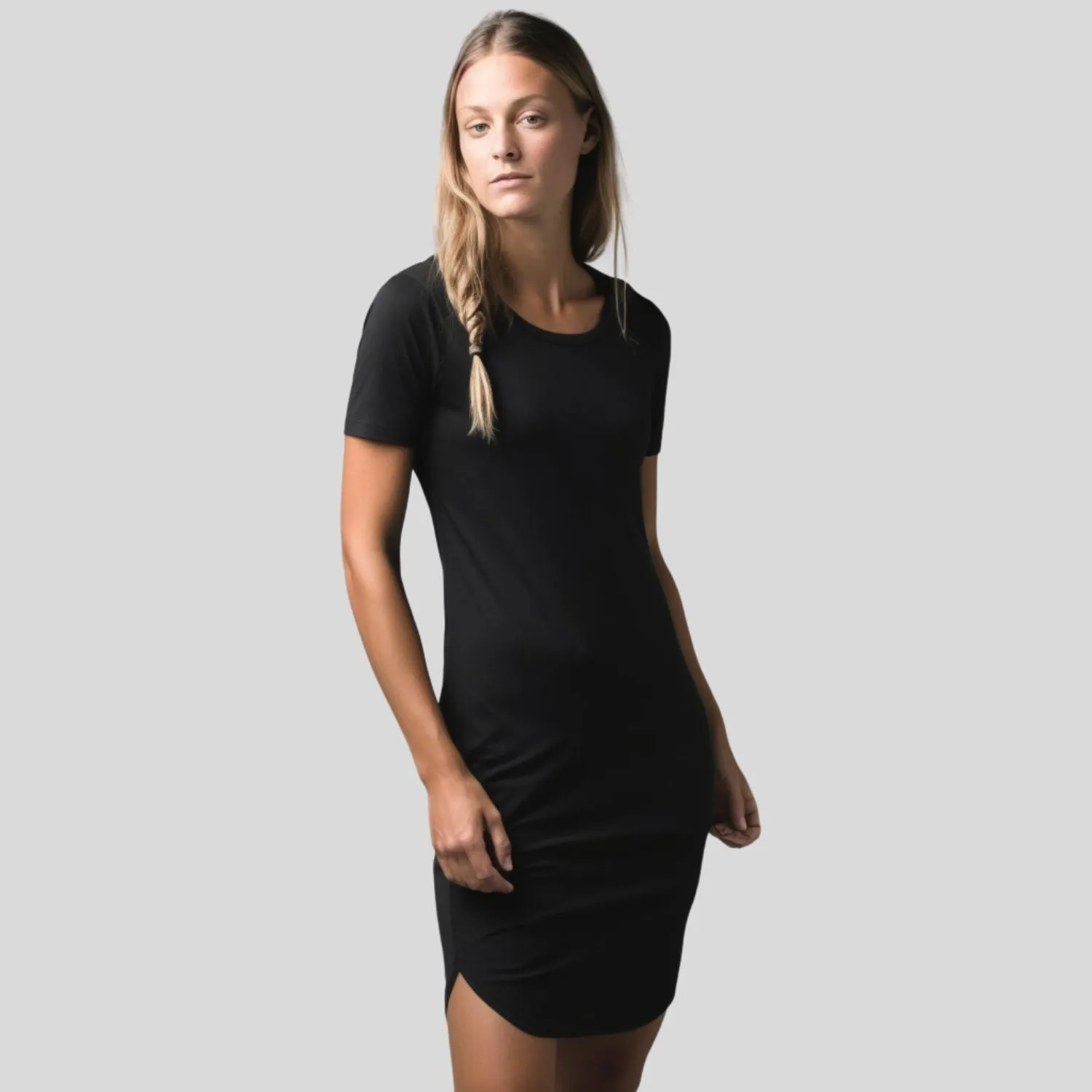 Fitted T-shirt Dress - organic cotton or merino wool