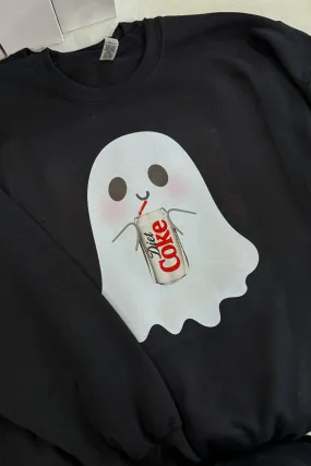 Ghost Diet Coke Graphic Crewneck Sweater, Black