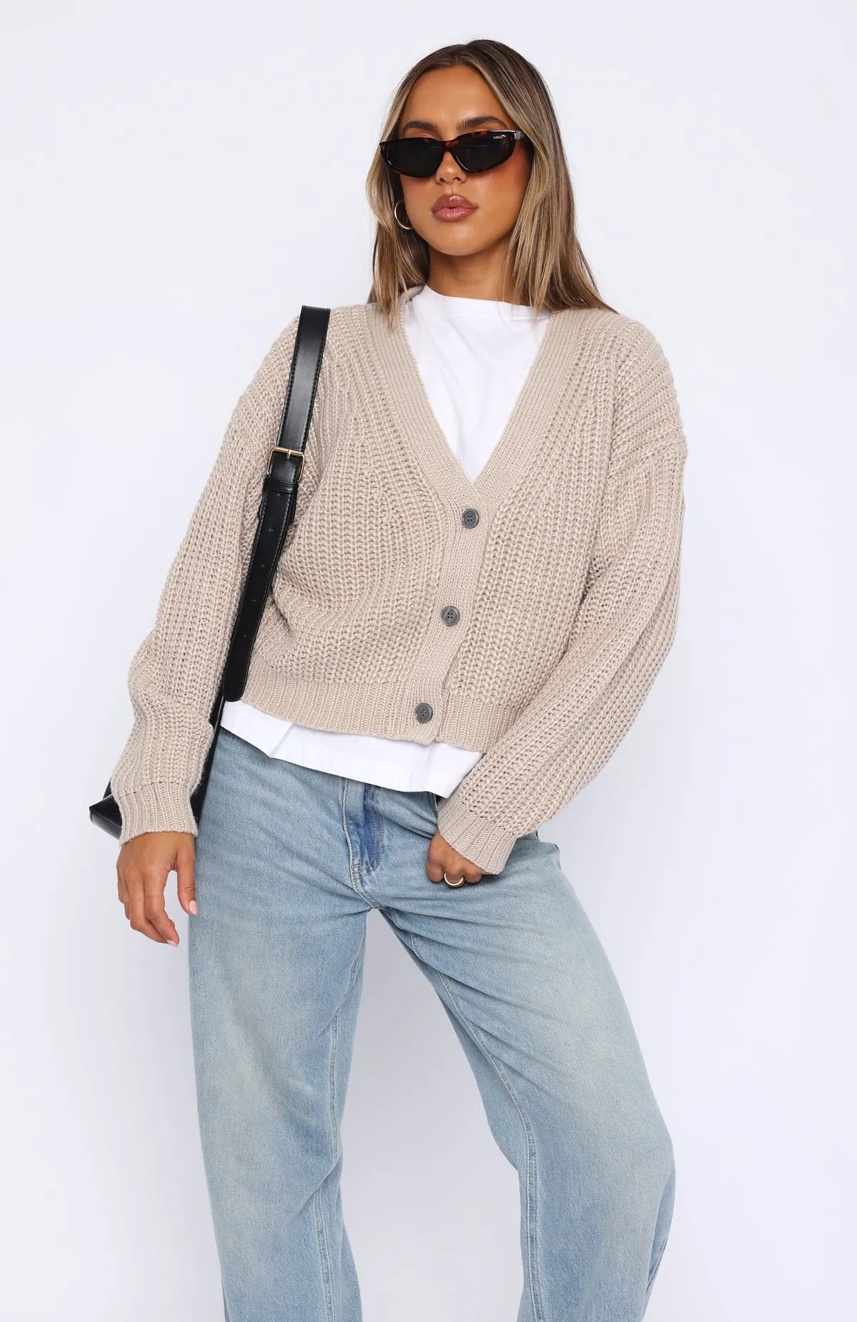 Golden Moments Knit Cardigan Mushroom