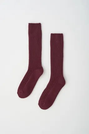 Highlands Sweater Socks in Burgundy