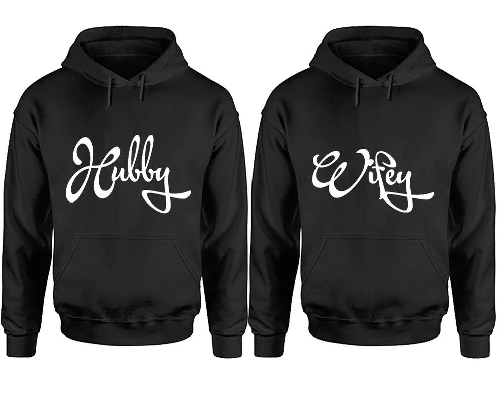 Hubby Wifey Couple Matching Pullover Hoodies