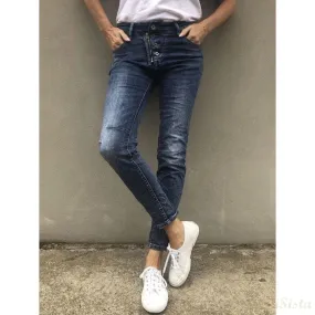 ITALIAN STAR BUTTON JEAN