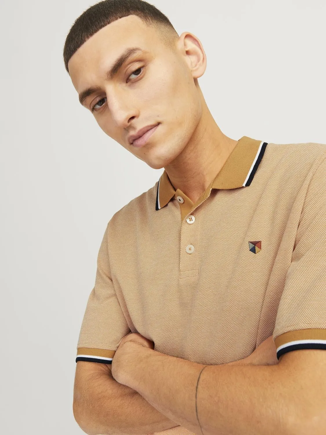 Jack & Jones Bluwin Regular Fit Short Sleeve Polo-GOLD