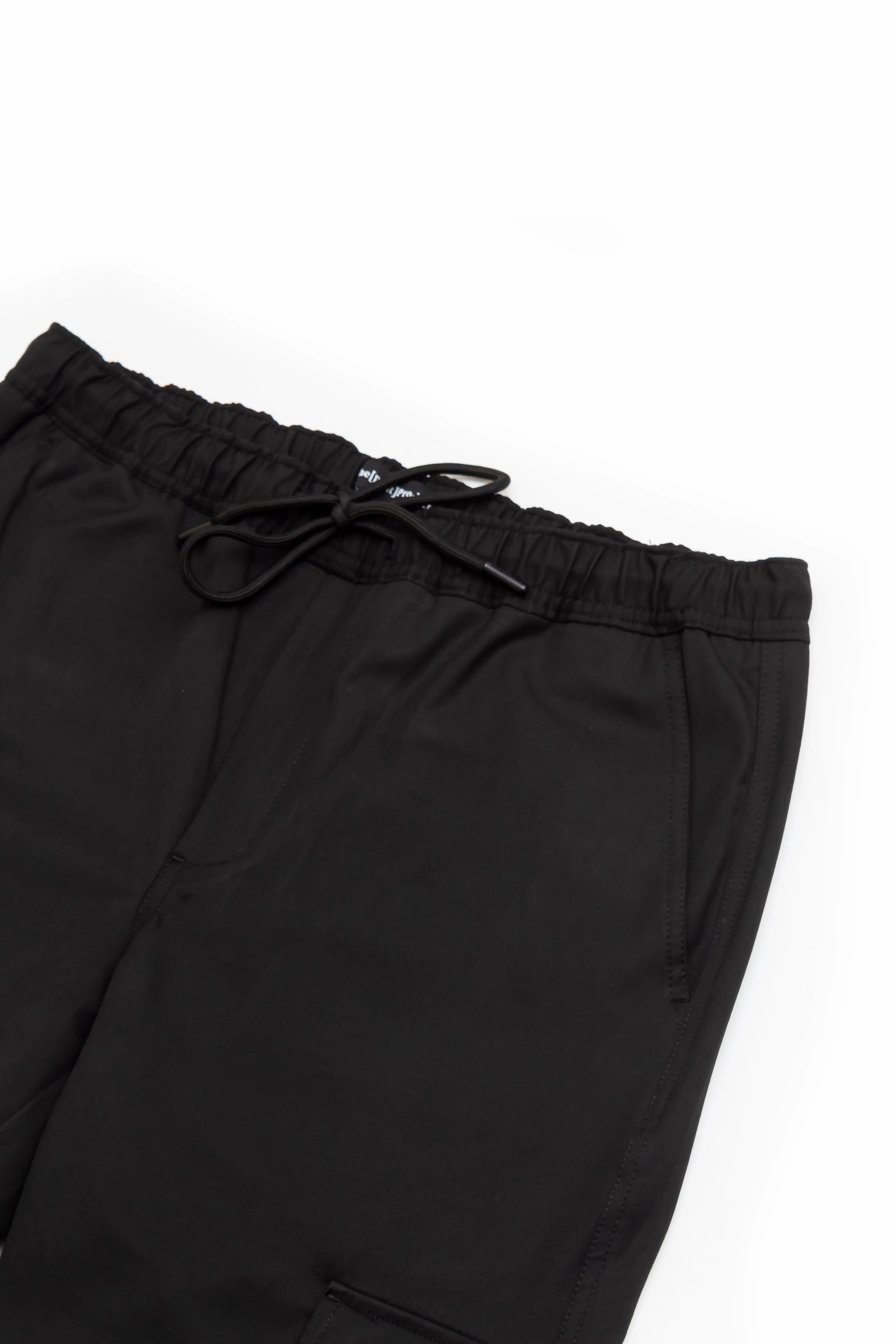 Jet Black Slim Fit Cargo Pants