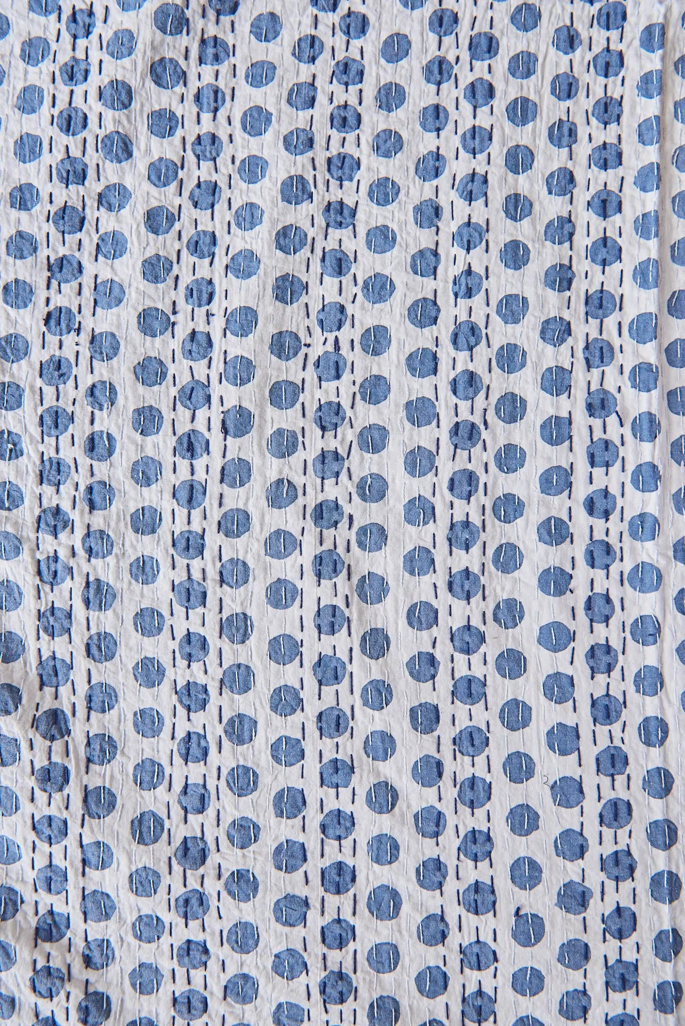 Kantha Quilt Navy Spots