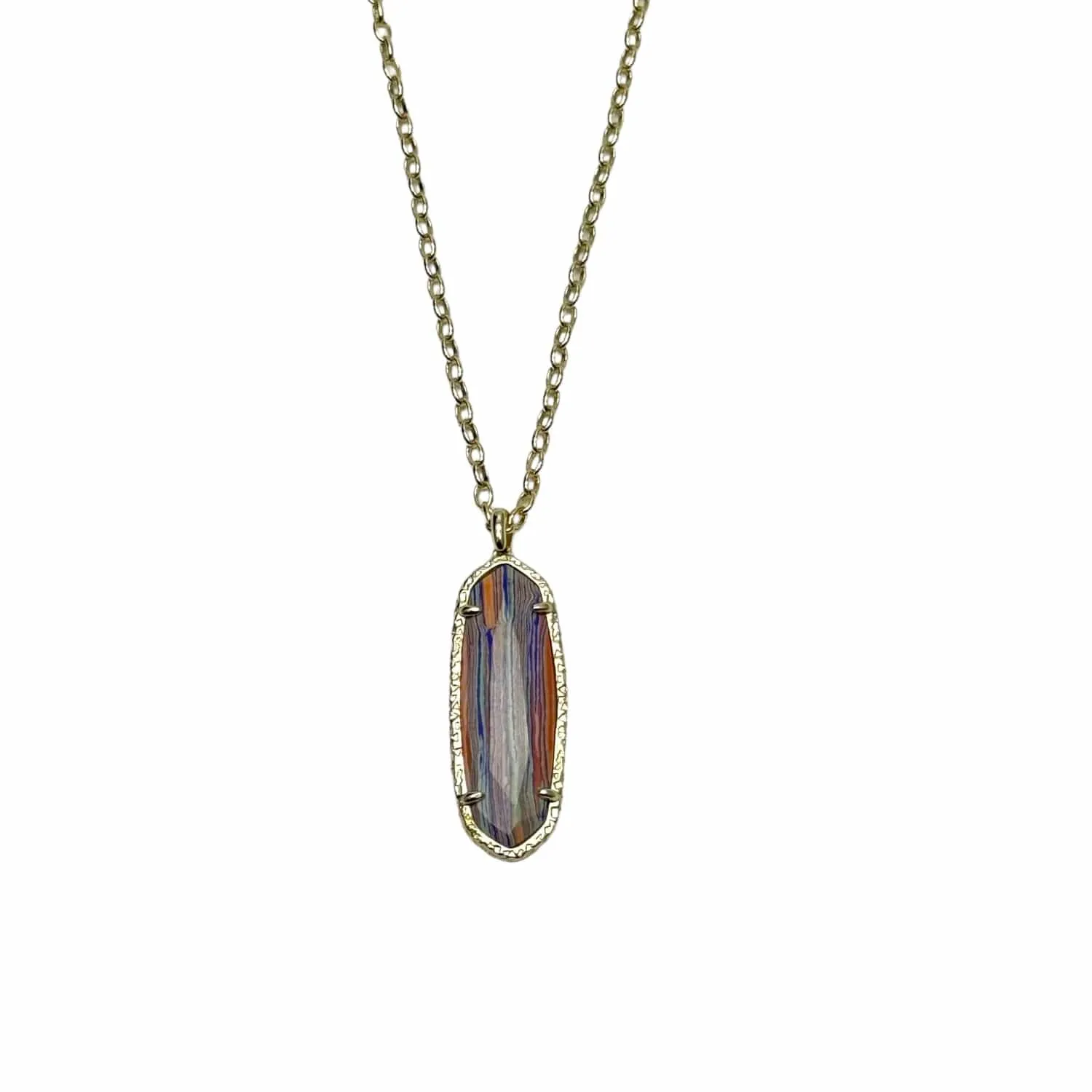 KENDRA SCOTT Layla Pink Rainbow Calsilica Pendant Necklace