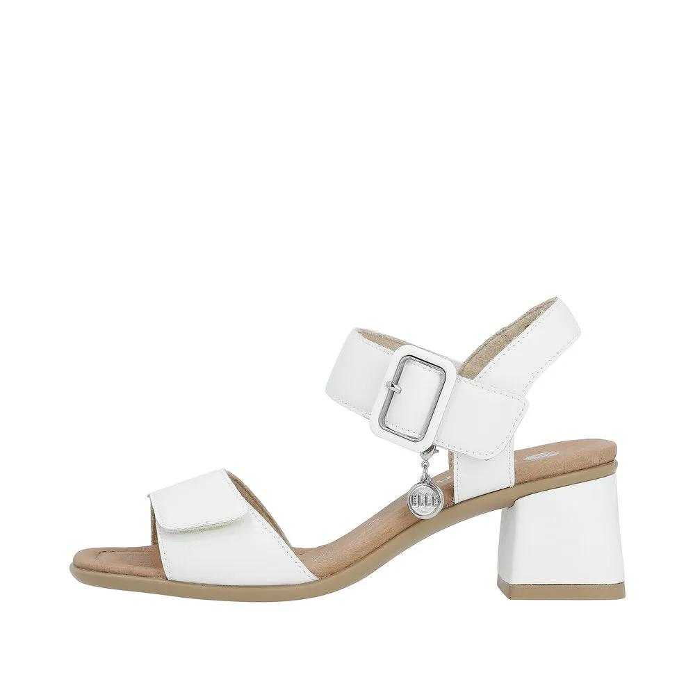 Ladies White Leather Remonte Sandals Low Heel Strap D1K51-80 sale