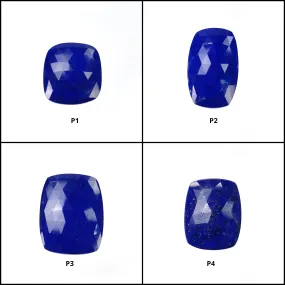 LAPIS LAZULI Gemstone Rose Cut : Natural Untreated Unheated Blue Lapis Cushion Shape 1pc