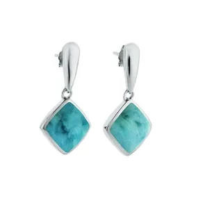 Larimar Cushion Cut Earrings