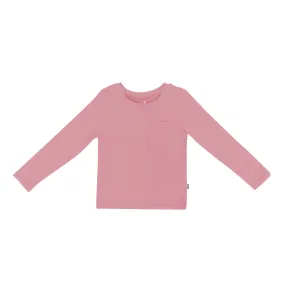 Long Sleeve Toddler Crew Neck Tee in Apple Blossom