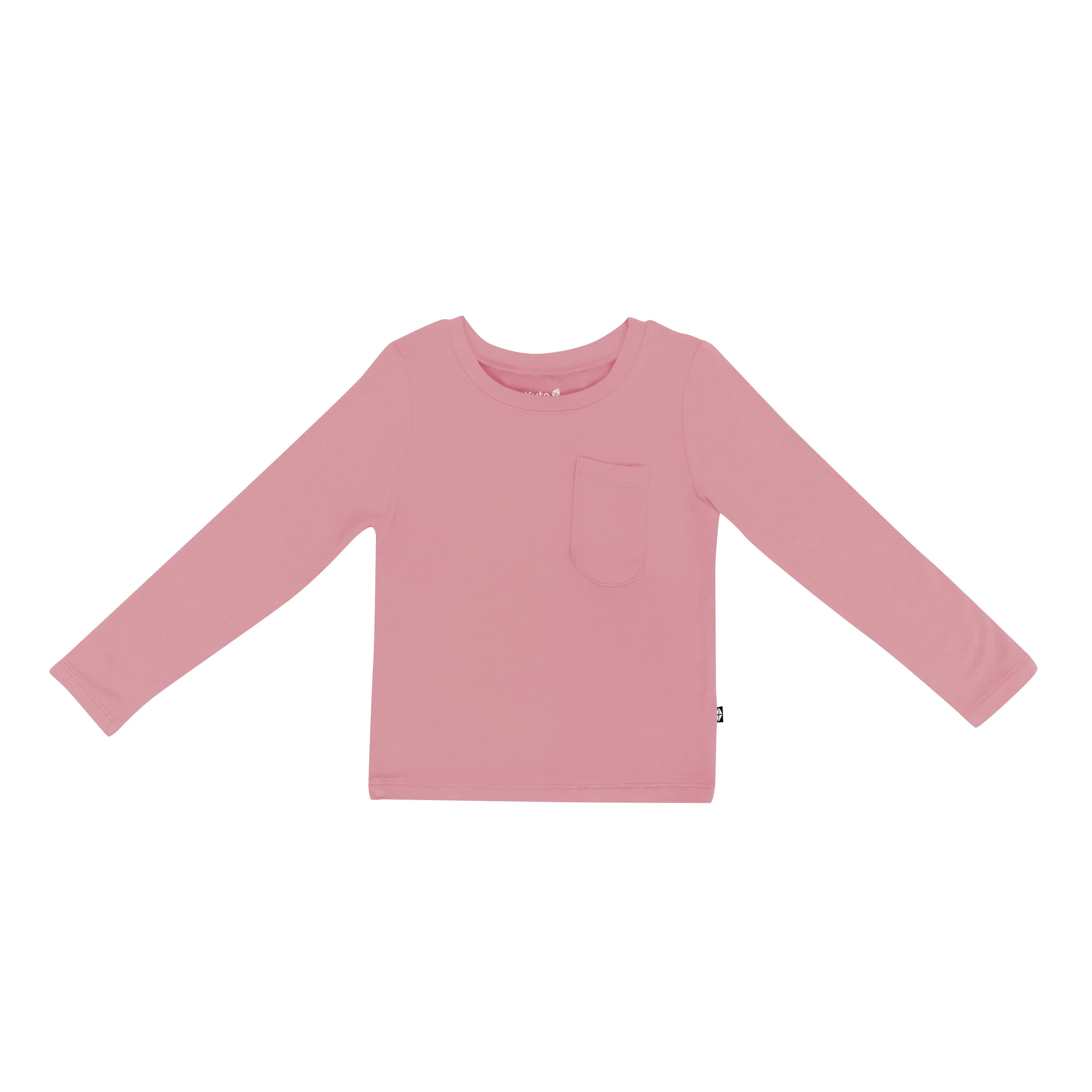 Long Sleeve Toddler Crew Neck Tee in Apple Blossom