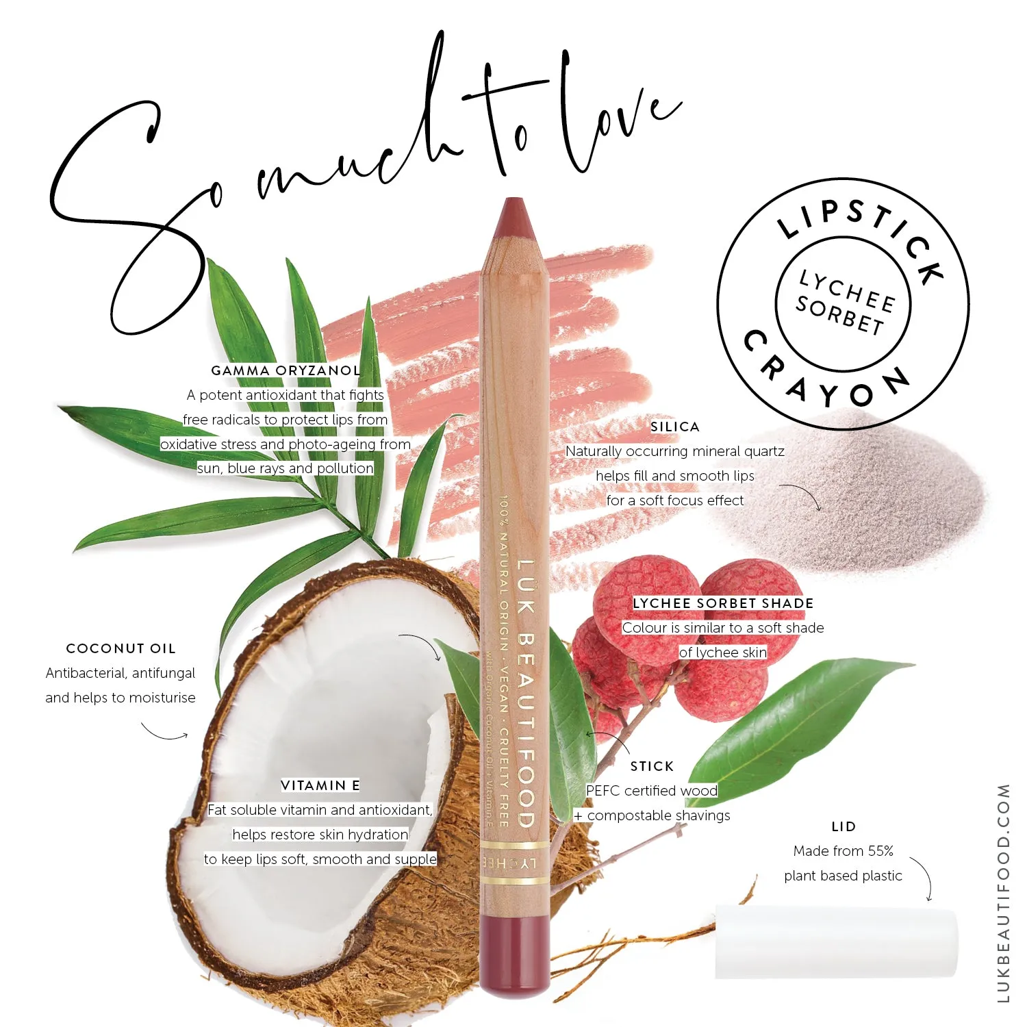 Luk Beautifood Lipstick Crayon Lychee Sorbet