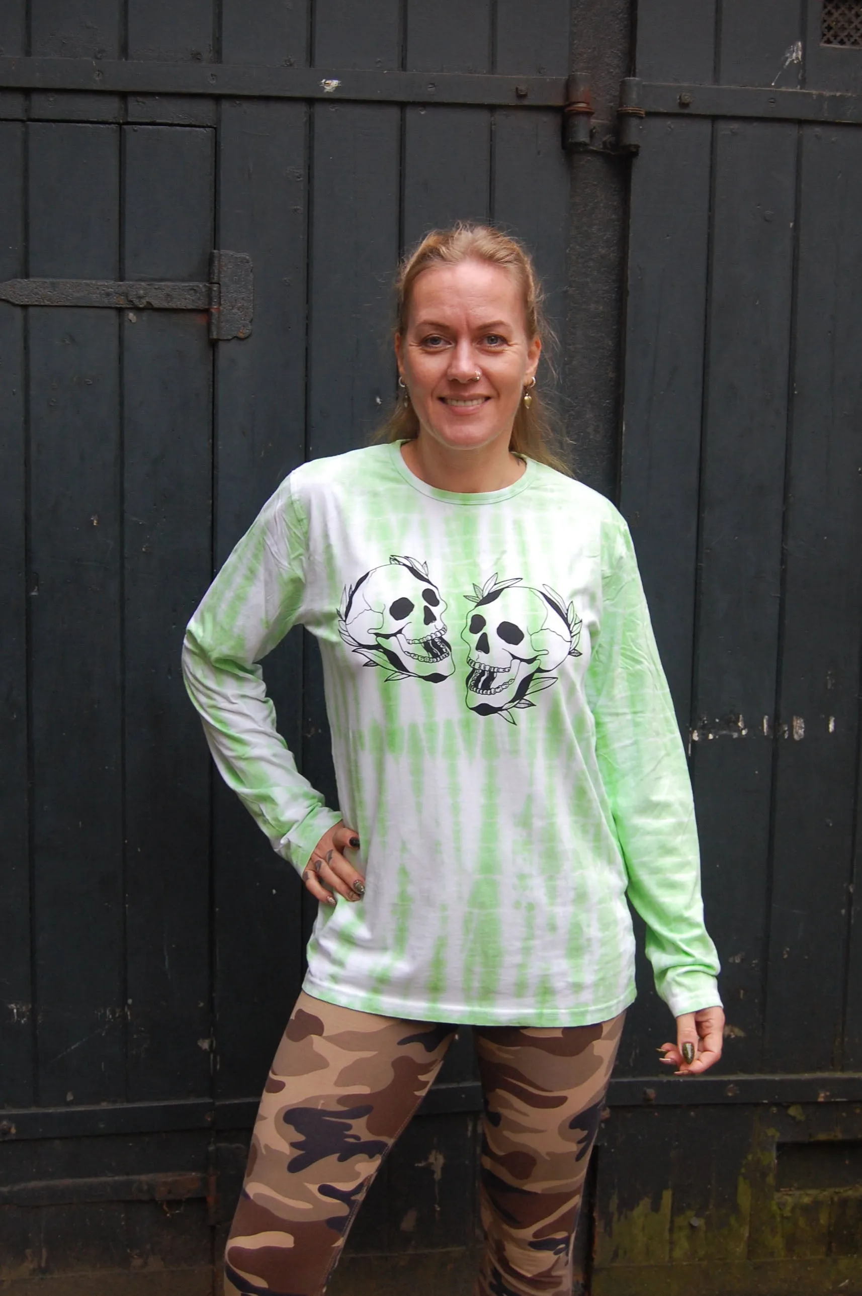 MAHLA x Gittemary - Skulls Green tie Dye Longsleeve