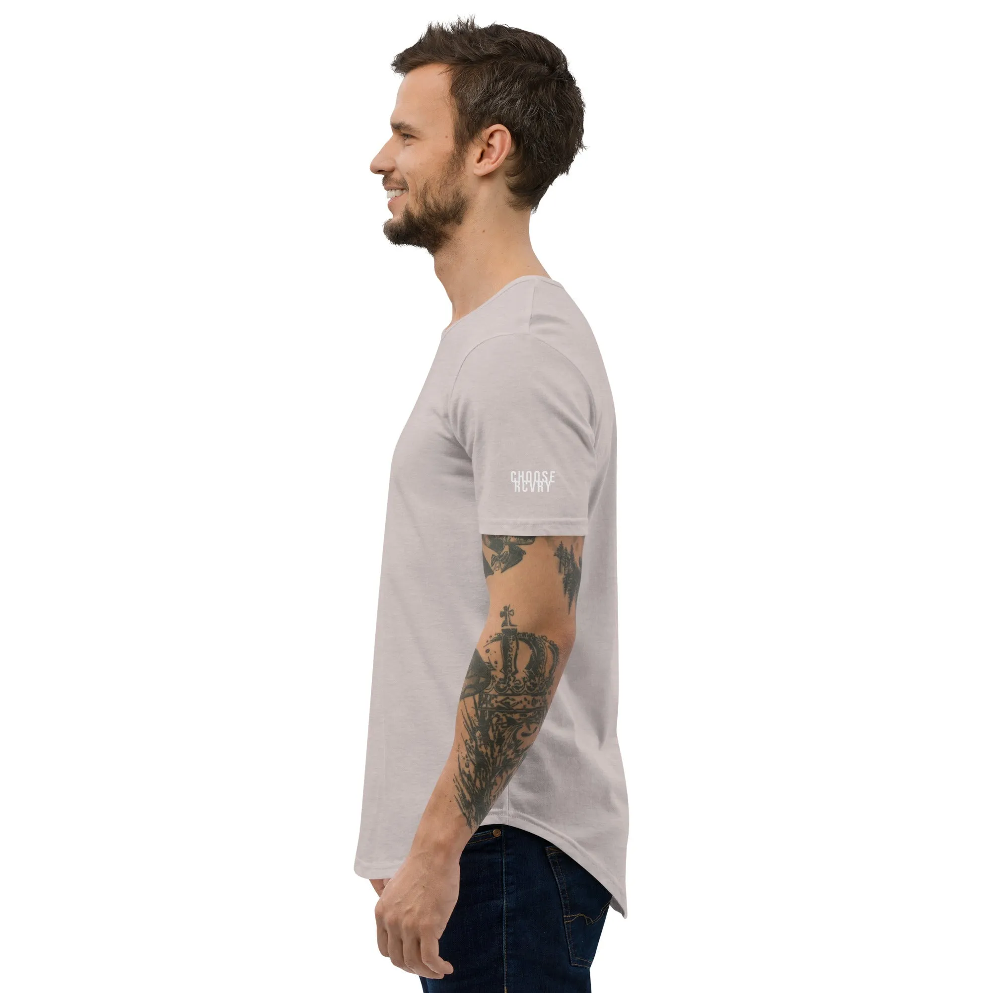 Never Give Up Men's Curved Hem T-Shirt