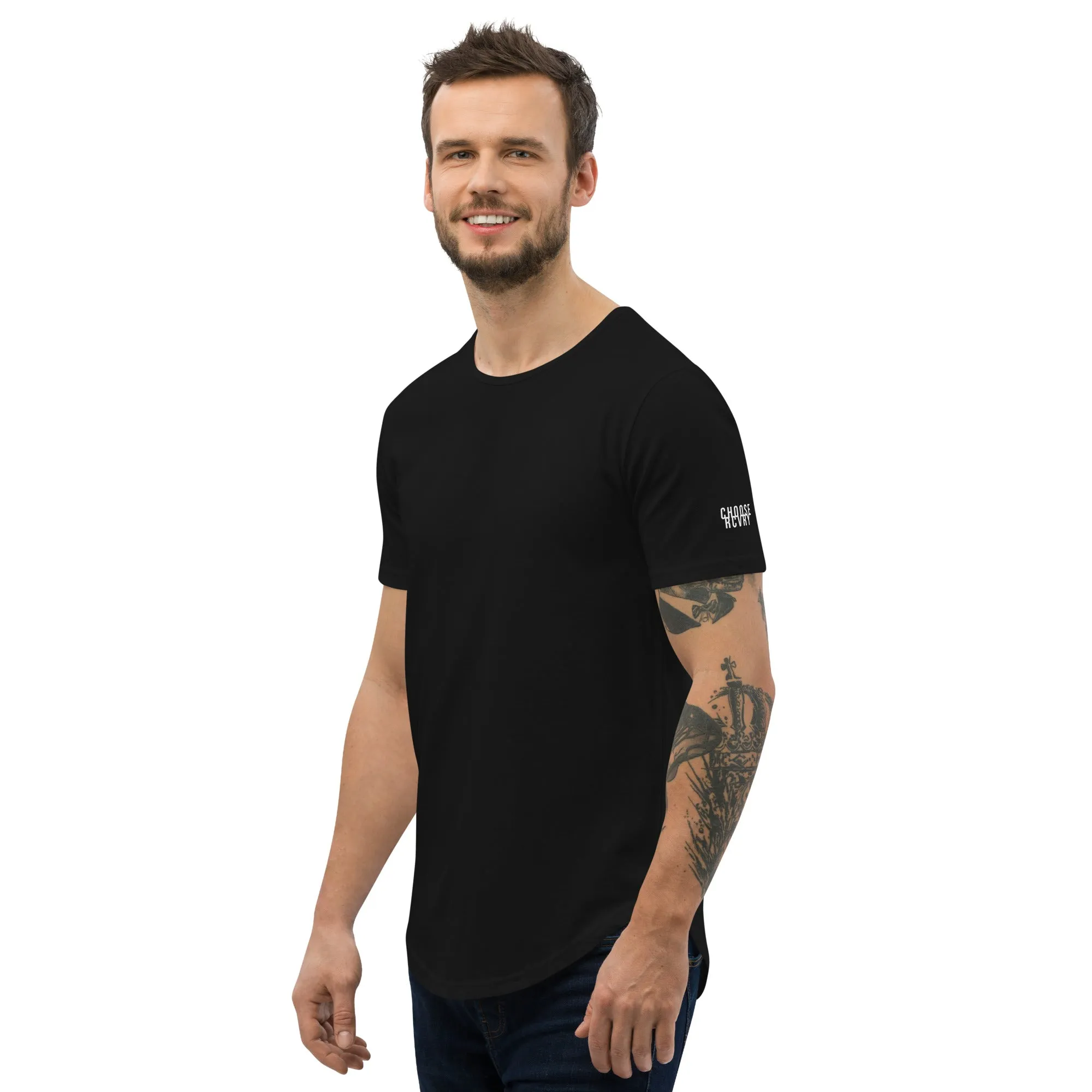 Never Give Up Men's Curved Hem T-Shirt