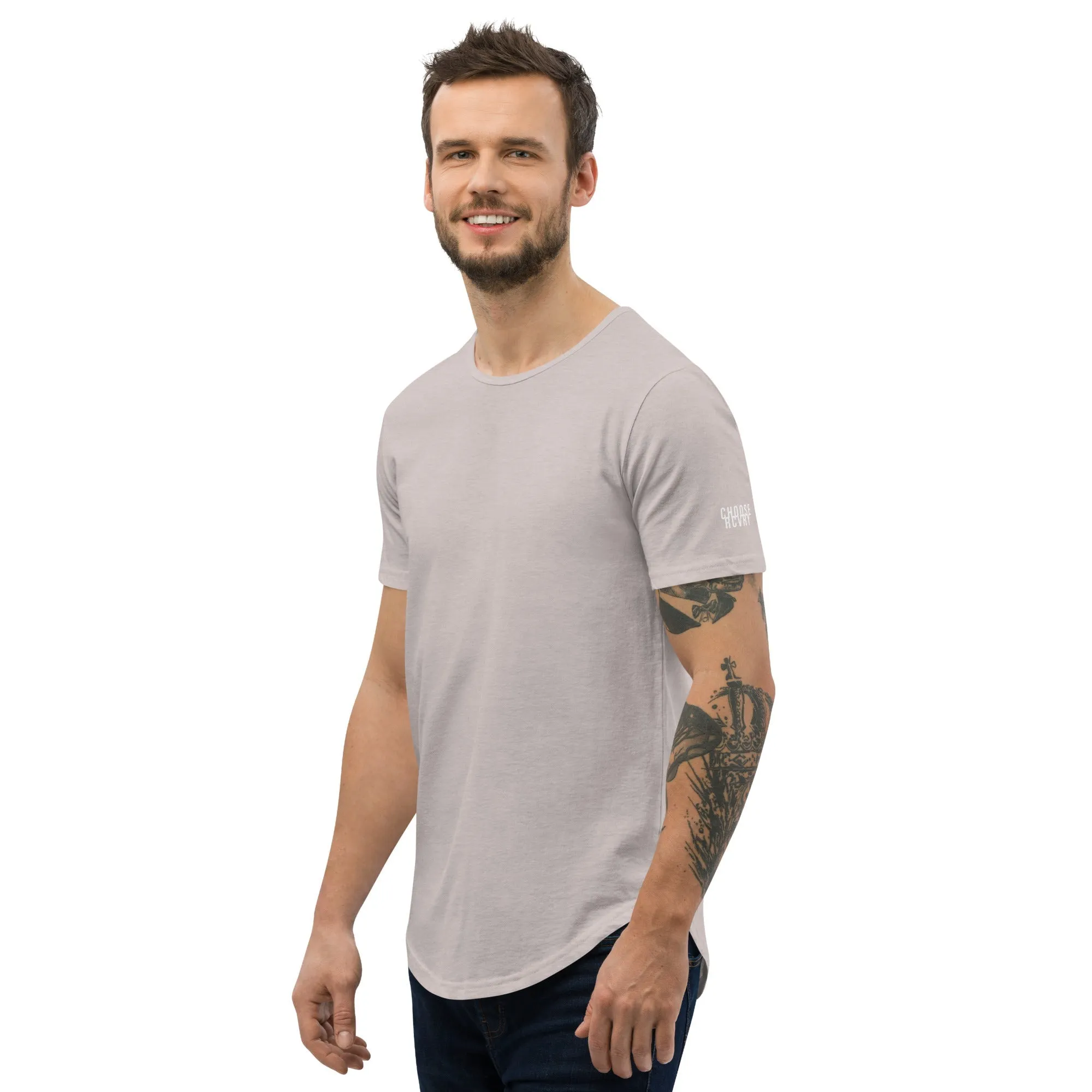 Never Give Up Men's Curved Hem T-Shirt