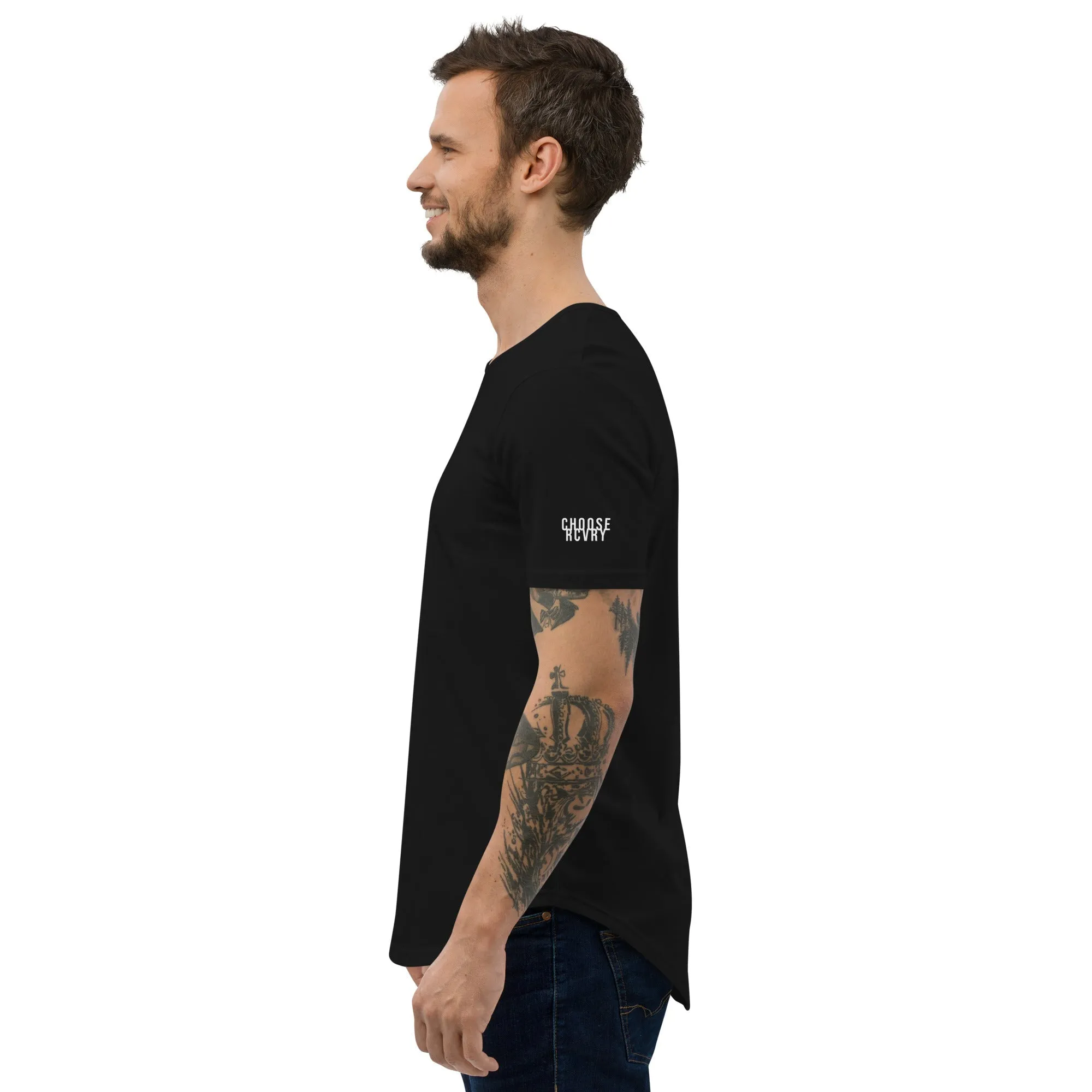 Never Give Up Men's Curved Hem T-Shirt