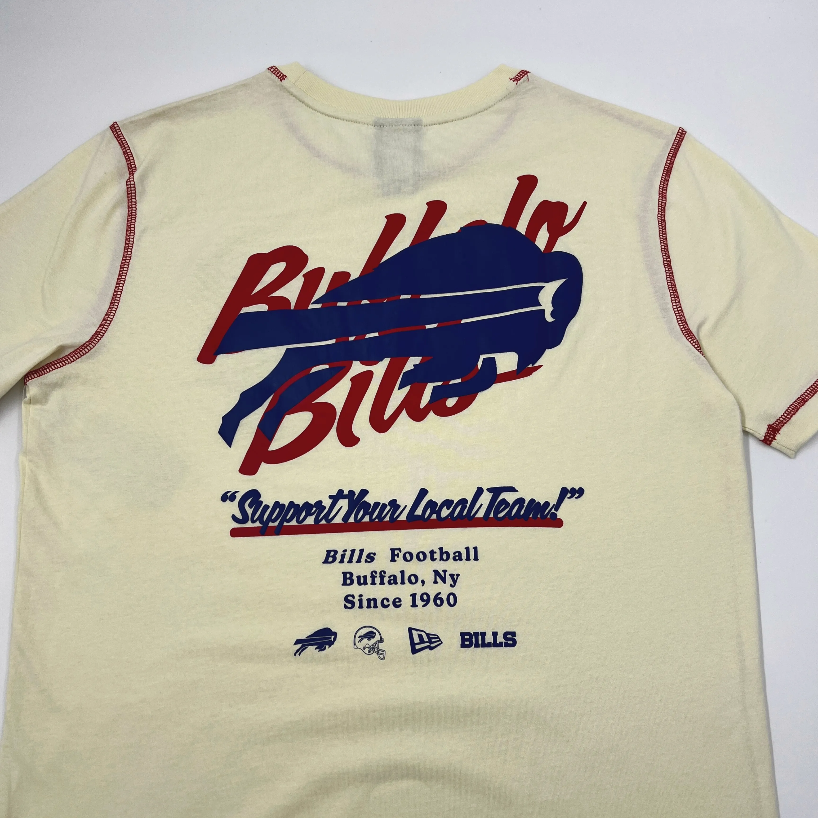 New Era Bills Support Your Local Team Cream Short Sleeve Shirt