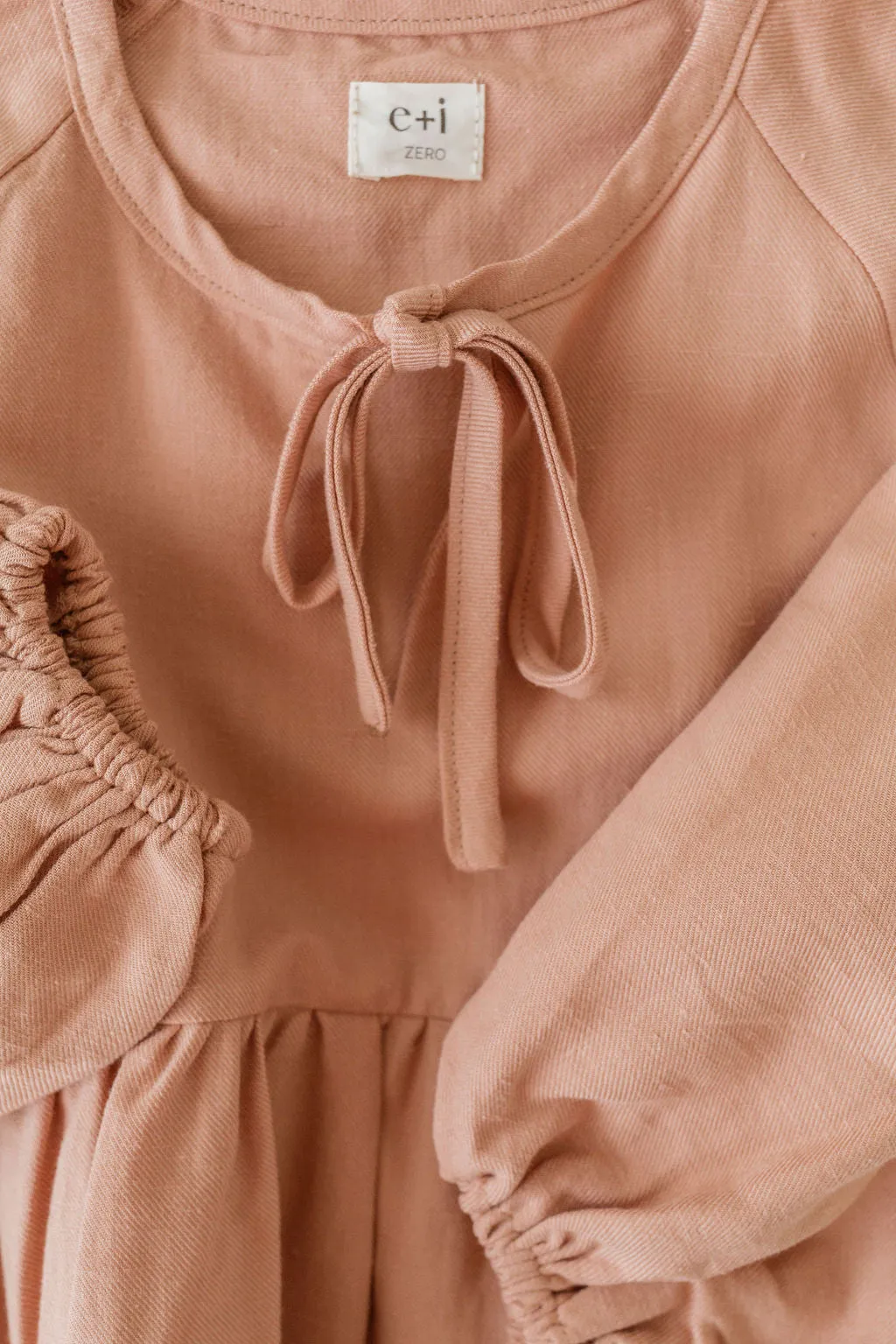 Organic Linen Smock Dress - Dusty Pink