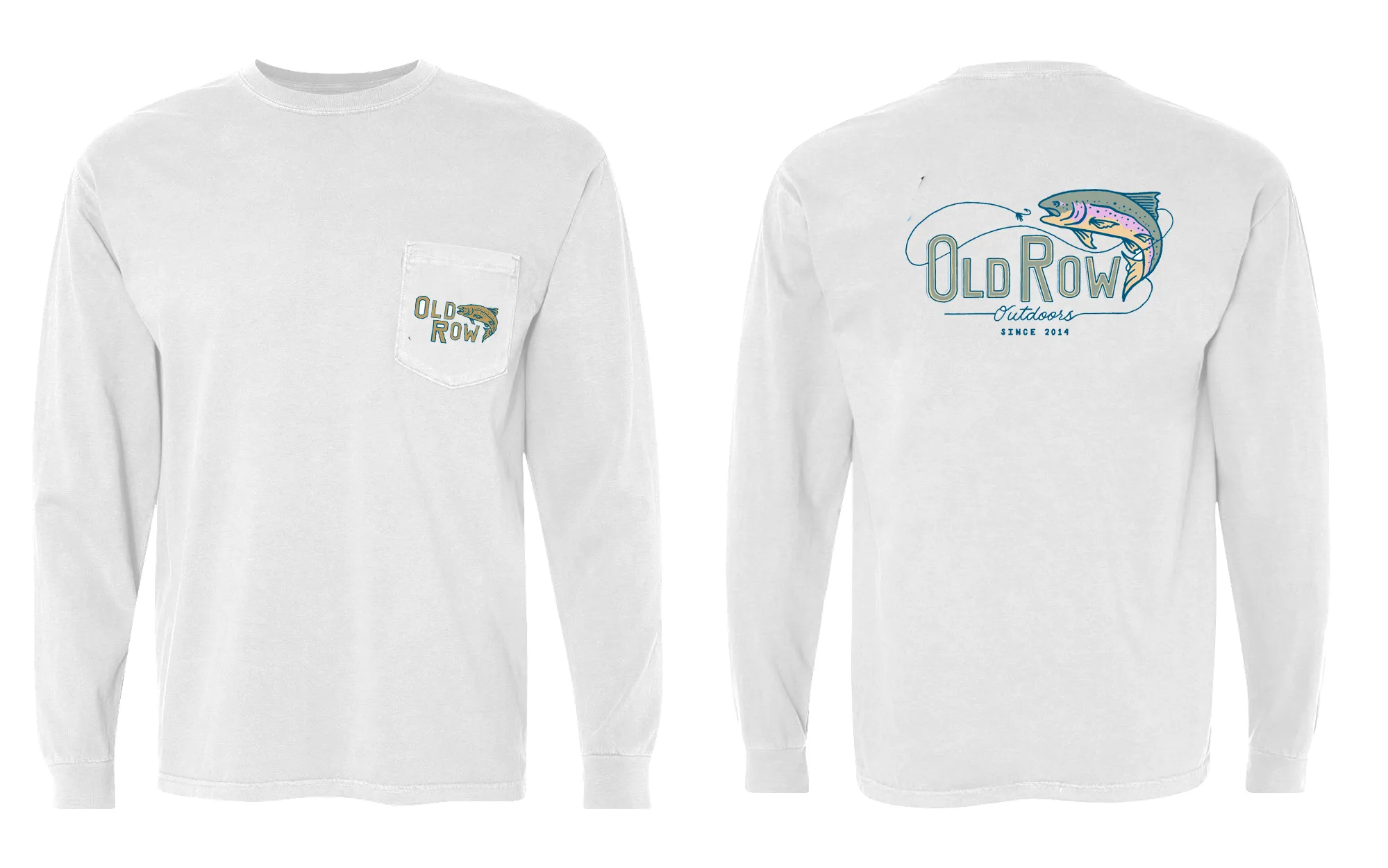 Outdoors Trout Hook Long Sleeve Pocket Tee