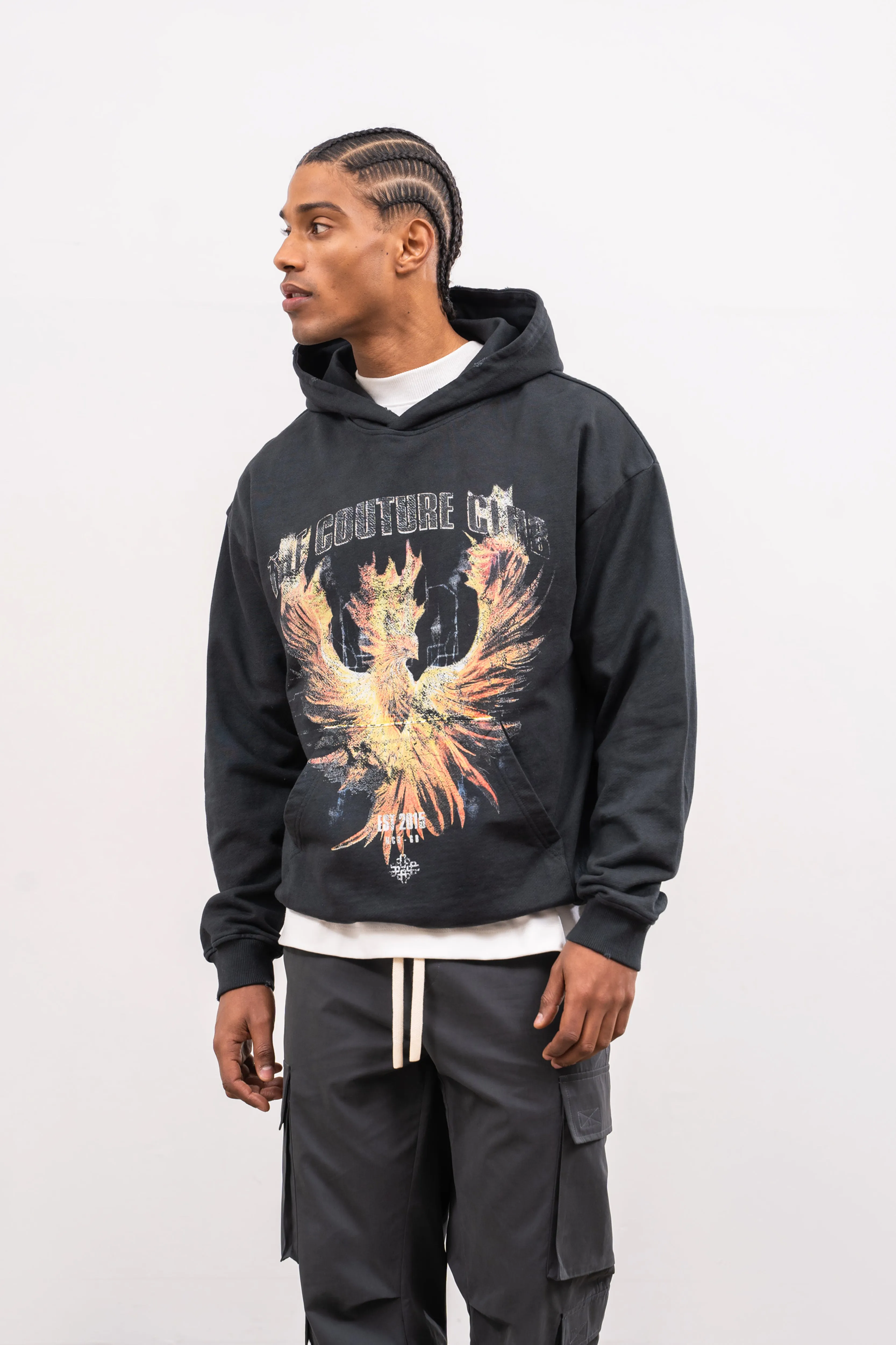 PHOENIX GRAPHIC HOODIE - BLACK