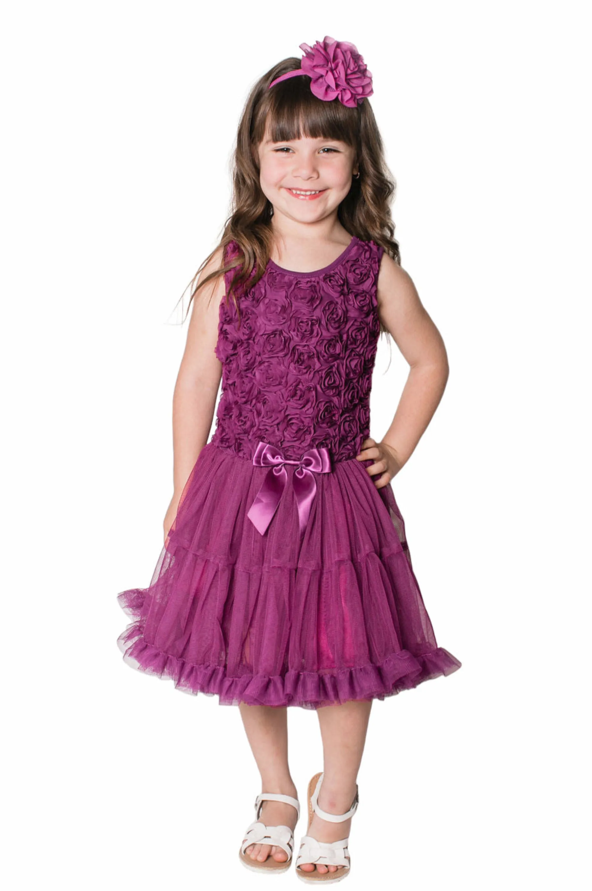 Popatu Baby Girls Purple Ruffle Dress